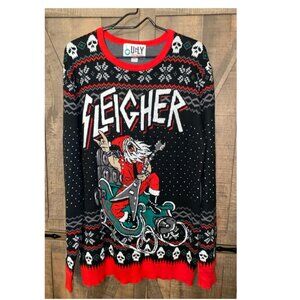 UGLY Christmas Party Sweater Men’s 2XL Sleigher Rock Skulls